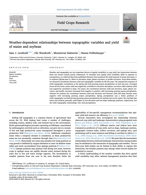 Topographic controls on yield response to climate forcers